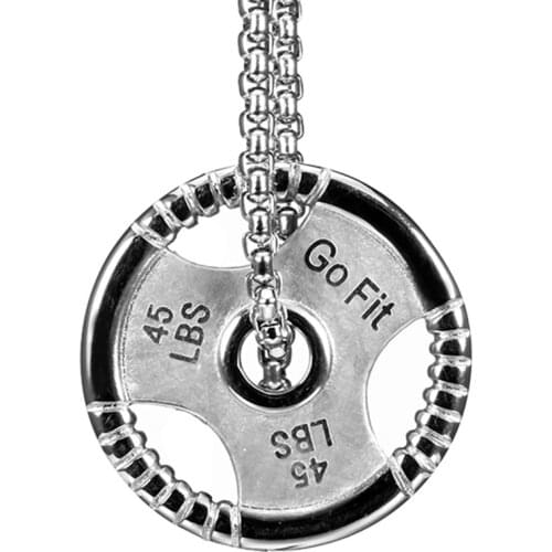 3 color Weight Plate Barbell Dumbbell Pendant Weightlifting Bodybuilding Fitness Crossfit Gym Exercise Necklace mygrillz