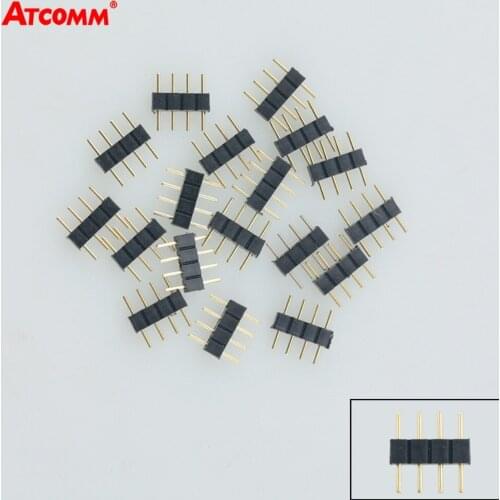 4 Pin Needle Male RGB Connector Double 4Pin LED Connector Apply to SMD 5050 3528 RGB LED Strip Light Tape Light 10pcs/Lot
