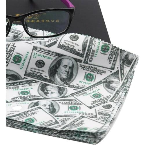 5pcs / Multiple Microfiber Cleaning Cloth Optical Lens Camera Phone Screen Cleaning Cloth 175 * 145mm Glasses Cloth Usd Pattern