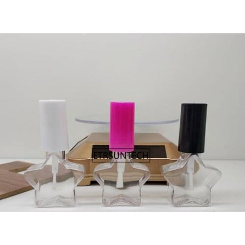 500pcs 10ml Brush Cap Plastic Nail Bottle In Refillable For Kids, Empty Nail Polished Package F3573