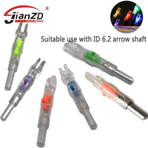 6pcs Automatically Lighted Bow String Activated LED Nock For ID 6.2 /7.6MM Archery Arrow Accessory Shooting Hunting