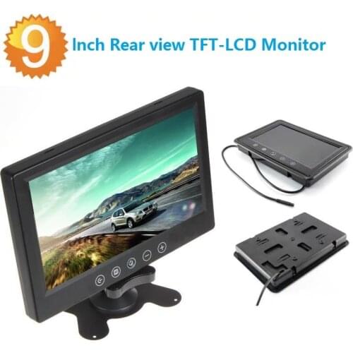 9 inch digital Color TFT LCD with 2 Video input lcd for reversing parking backup rear view camera