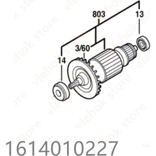 Armature Rotor For BOSCH GBH2SR GBH2-24DSR GBH2-24RLE GBH2-24DFR 1614010227 Power Tool Accessories Electric tools part