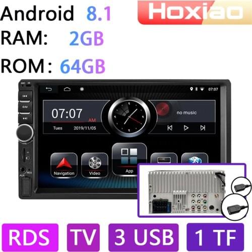 2 DIN Android 8.1 car Multimedia Player Autoradio ram 2G rom 16G 32G 64G WiFi FM RDS ISDB TV Car Audio Radio 2Din GPS Navigation