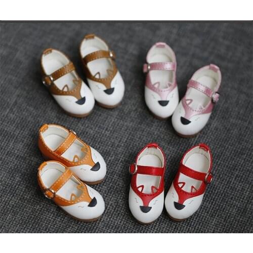 BJD doll shoes suitable for 1-6 size YOSD cute little fox small high-heeled leather shoes doll accessories