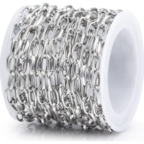 1 Meter Width 5mm Stainless Steel Cross Link Chain Circle Shape Chains For Jewelry Making Shoulder Purses Bracelet Accessories