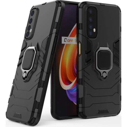 For Oppo Realme 7 Case Protective Case For Realme 7 Cover Armor Silicone Shell Hard Fundas Finger Ring Cover For Oppo Realme 7