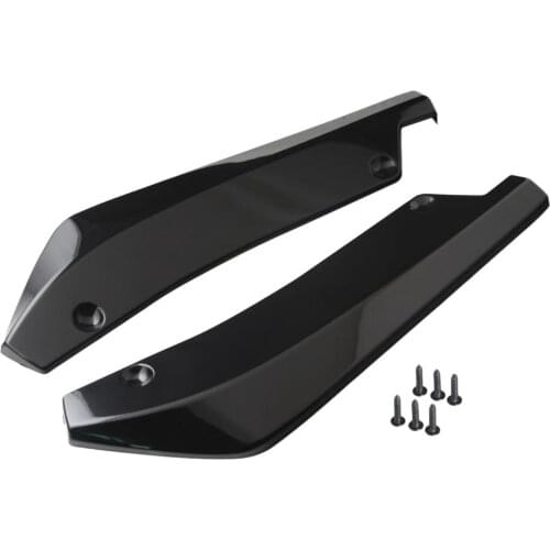 2 Pieces Black Spoiler Rear Bumper Canards Splitter Trim Lip Kits
