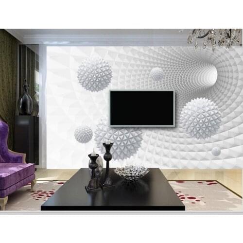 CJSIR 3d Wallpaper Abstract Tunnel Space Polyhedral Sphere 3d Background Wall Custom Living Room Bedroom Wallpaper Mural
