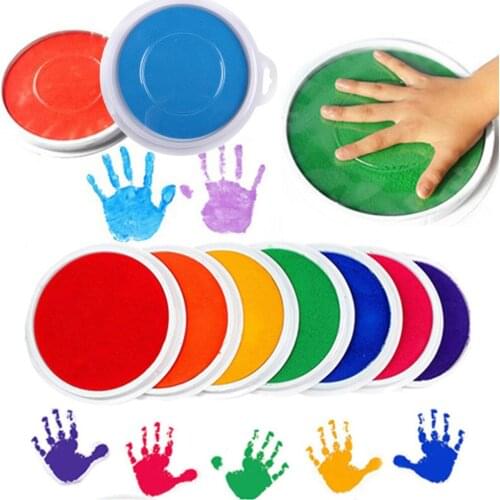 Childrens DIY Crystal Mud Colorful Toys Ink Pad Stamp Finger Painting Craft Cardmaking Large Round 2019