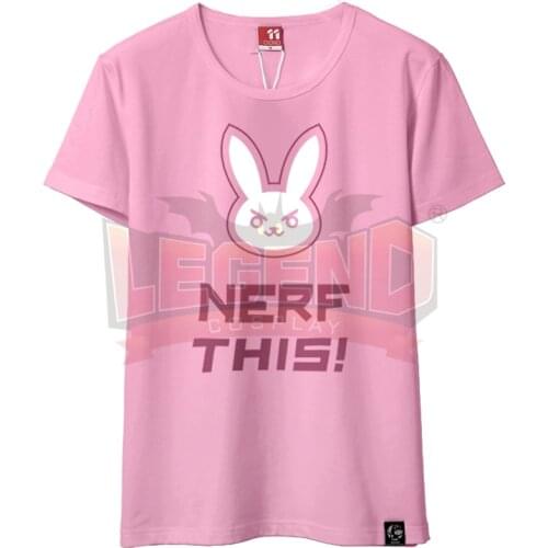 Dva t-shirt Hot game heros Dva Cosplay adult costume top ponk shirt nerf this tee