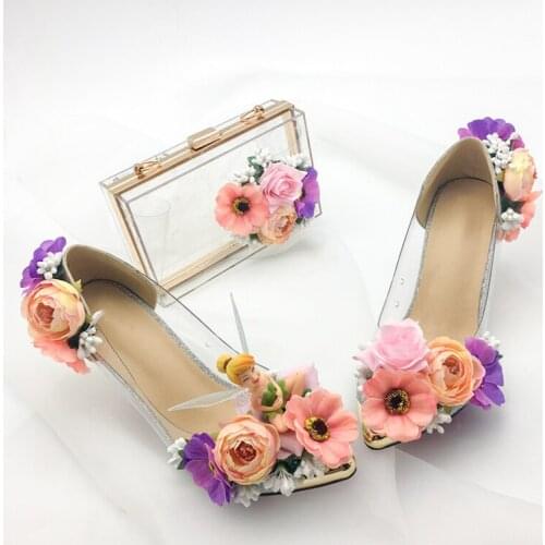 HAHAFLOWER Bride Rose flower wedding shoes High Heel wedding dress single shoe adult female shoes FREE SHIPPING