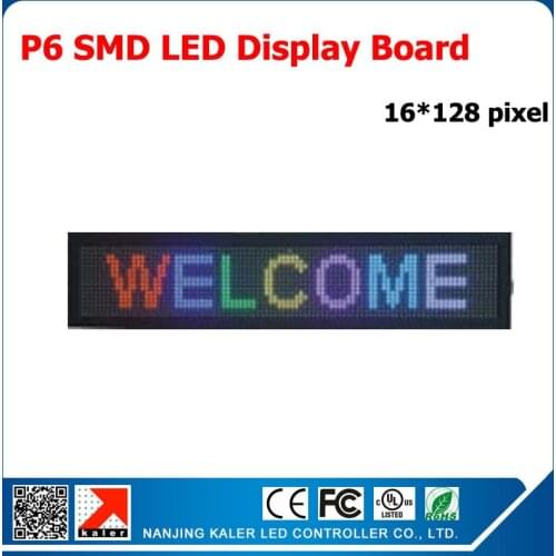 Kaler Indoor full color P6 smd rgb led panel 96*192mm programmable message indoor advertising led display board 96*768mm