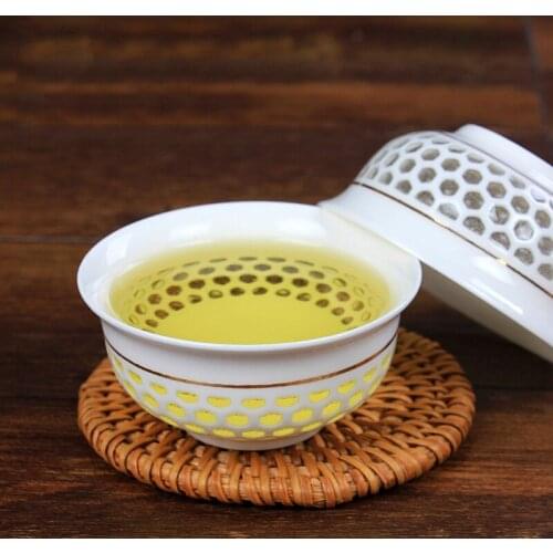 6 pcs/set 40ml Chinese jingdezhen Ceramic tea cup Creative honeycomb Hollow Out pervious to light from Jingdezhen Ceramic Teacup