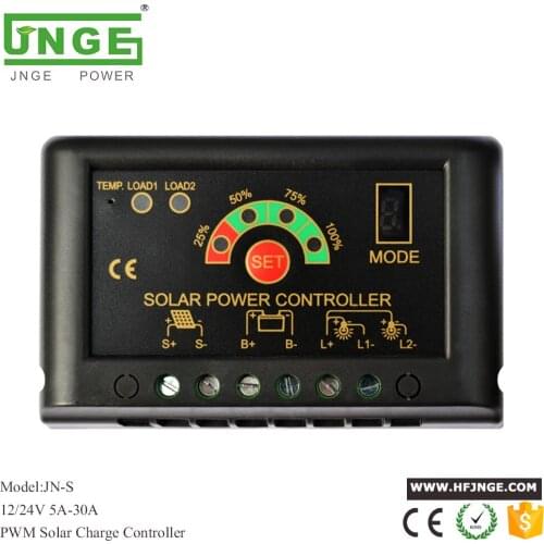 JNGE Power 12/24v auto 30A Solar Charge Controller LED Display Solar Cell Panel Charge Battery for Solar Kit Solar Lighting