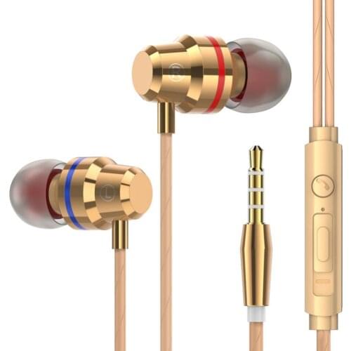 M5 3.5mm Earphone Stereo Deep Bass игровые наушники In-ear Metal Headset with Mic Line Control for video games