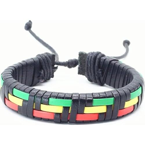 New Arrival Fashion Casual Punk Rock Multicolor Rope Woven Weave Women Leather Bracelets Men Female Male Jewelry Wholesale