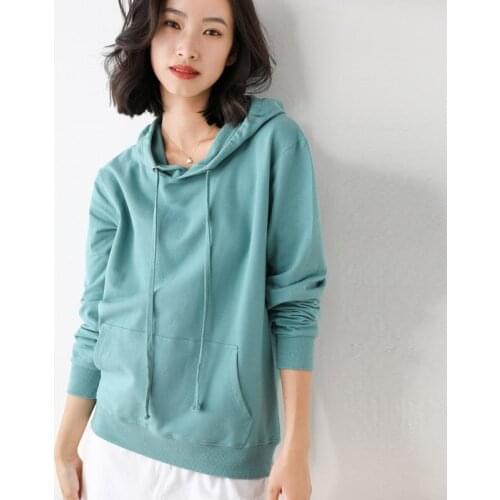 Solid color Hoodies Women Sweatshirt 2021 Autumn Long Sleeve Hoodies Casual Hoodie Sweatshirt Women Oversized