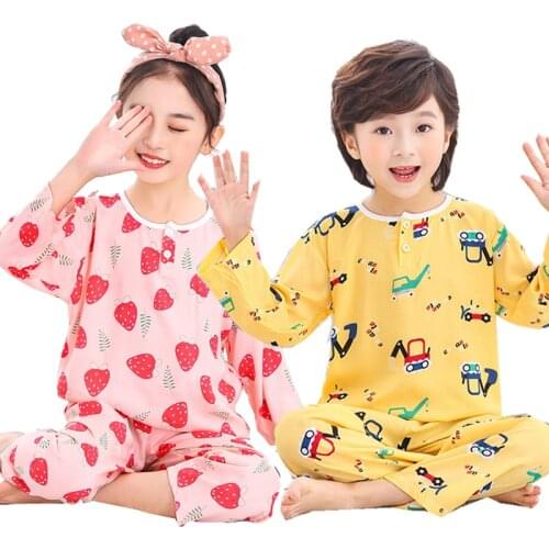 Girls Pajamas Set Summer Homewear Teenage Sleepwear Soft Cute Pijamas Boys Pyjamas For Kids Childrens Day Gift Baby Night Suits
