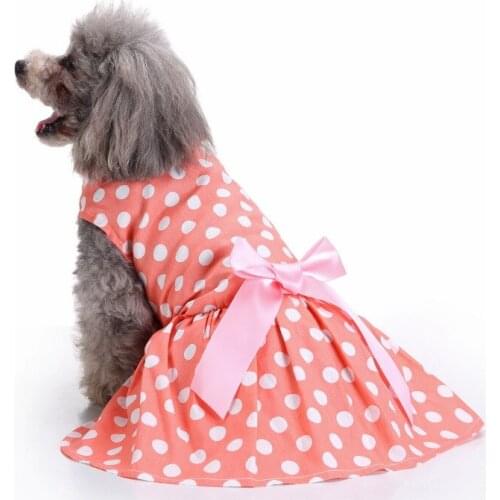 Spring Summer New Fashion Dot Girl Dog Dresses for Small Dogs Luxury Puppy Dress Girl Pet Dog Skirt Clothes