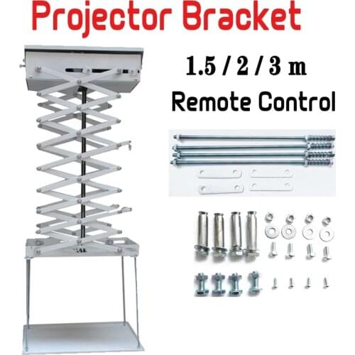 Ceiling Projector Lift Bracket Mounted Projector Bracket with Remote Control 220V Electric Lifting Hanger 1.5m/2m/3m