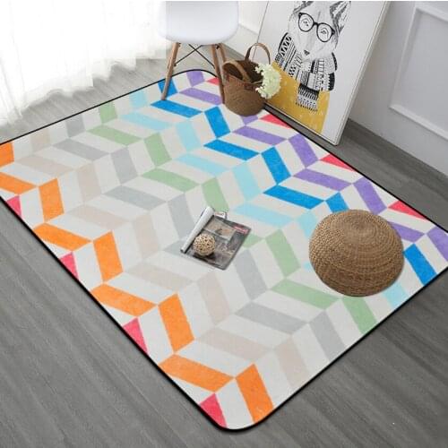 Stripe Carpet Sitting Living Room The Bedroom Room Sofa Tea Table Carpet Rectangle Bed Children Play Rug Fashion Pad