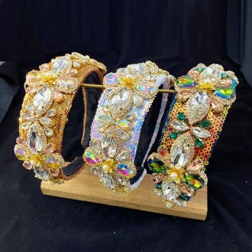 Handmade Gold Silver Leaves Crystal Headband Rhinestone Hairband Wedding Party Headdress Bridal Tiara Head Chain Fashion Jewelry