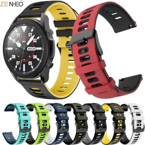 20mm 22mm Bracelet WatchStrap For Samsung Galaxy Watch 3 45mm 41mm Soft Silicone Smart Watchband For Gear S2 S3 belt Strap