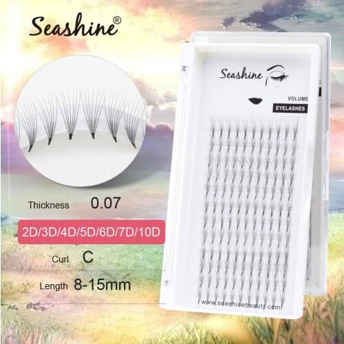 Seashine Luxury Lashes Premade Fans 2D-10D Volume Eyelashes Hand-Made Natrual Eyelash Extensions Faux Mink Pre Made Fans Lashes
