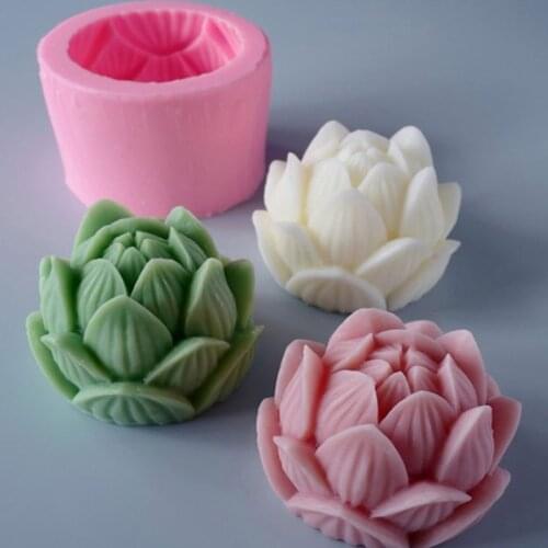 Lotus 3D silicone mold, Sugarcraft soft candy mold, candlestick mousse cake decoration tool, kitchen tool