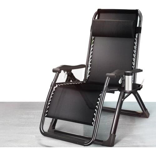 Adult Folding Chair Outdoor Zero Gravity Chair Wood Armrest Camping Lounge Patio Padded Folding Lawn Recliner with Cup Holder