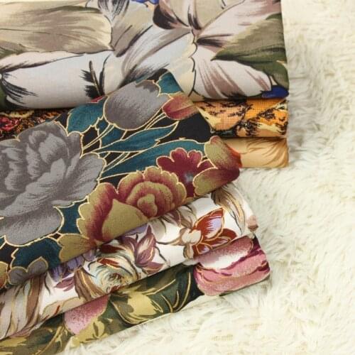 Half meter Japanese 100% cotton bronzing retro national wind print fabric handmade DIY bag garment cloth B392