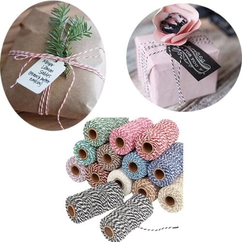 100m/roll 2mm Cotton Bakers Twine String Cotton Cords Rope for Handmade Home Decor Christmas Gift Packing DIY Craft