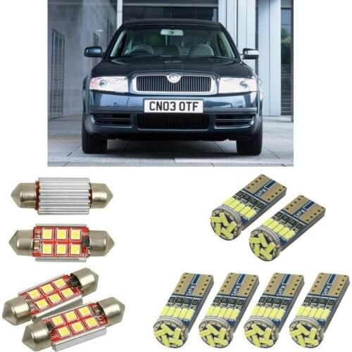 Interior led Car lights For Skod-a superb 1 3u4 sedan car accessories License Plate Light 12pc