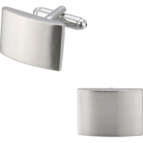 High quality brass laser metal silvery smooth matte box Cufflinks men French shirt cuff Cufflinks