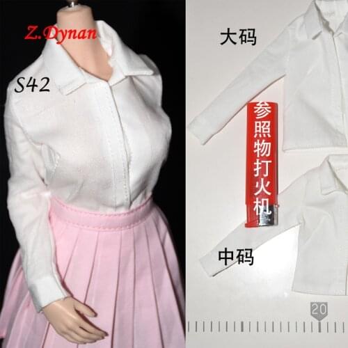 1/6 Scale Women Long White Shirt for Tbleague Body Figrues