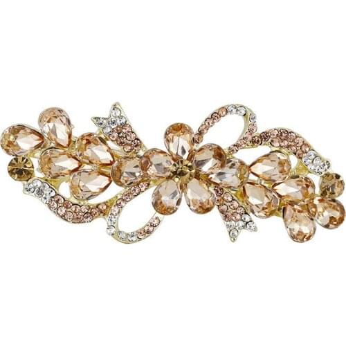 Crystal Rhinestones Flower Hair Top Clip Vintage Hairpins Bridal Wedding Headdress Women Hair Accessories Hairpin Clip Spring
