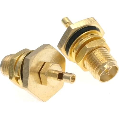 10pcs Waterproof RP-SMA Female O-ring nut bulkhead RF Connector For MHF4 IPEX U.FL MHFIV 0.81mm IPX 1.13 Cable