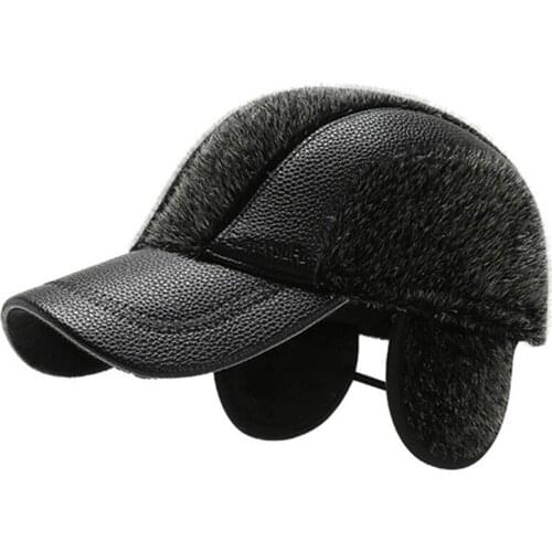 2020 New Winter Warm Baseball Caps For Men Thick Thermal Earmuffs Hat Snapback Cap Faux Mink Hats Mens Trend Sports Cap Dad Hat