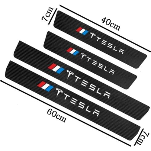 4pcs car sticker PU Leather Door decoration modification protection for Tesla model 3 Y Model S Model X Car Accessories