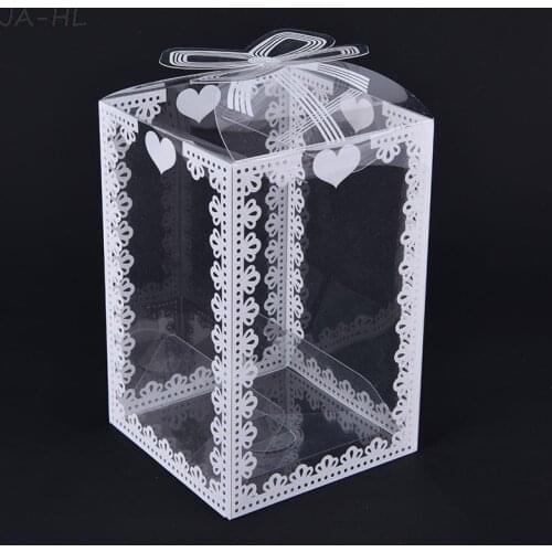 Transparent Gift Box PVC Plastic Baby Shower Party Festival Present Candy Food Clear Packaging Boxes for Birthday Wedding 5pcs