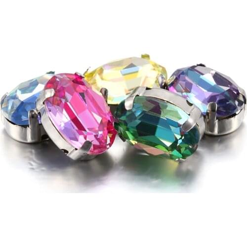 Astrobox Fancy Oval Nest Claw crystal Stone Sew On Rhinestones Glass Crystal Loose Beads DIY Accessories Jewelry Making