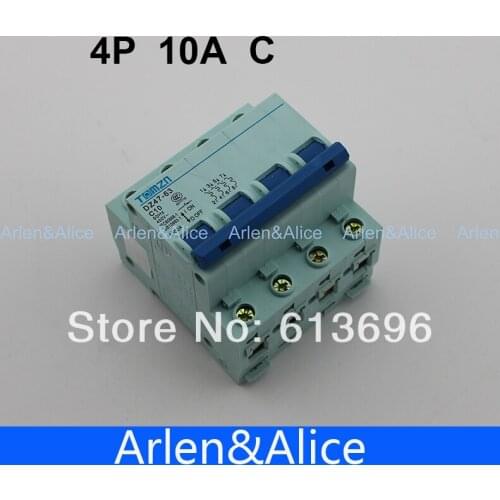 4P 10A 240V/415V Circuit breaker MCB C TYPE 4 Poles