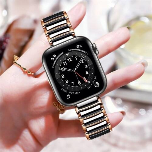 Women Metal Link Bracelet for Apple Watch 6 SE Band 40mm 44mm Stainless Steel Wristband Strap for iWatch 5 4 3 2 1 38mm 42mm