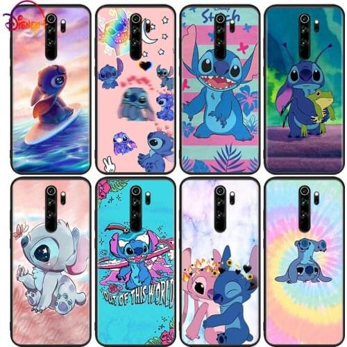 Disney Cute Stitch For Xiaomi Redmi 9i 9T 9A 9C 9 8A 8 GO 7 7A S2 Y2 6 6A 5 5A 4X Prime Pro Plus Black Soft Phone Case