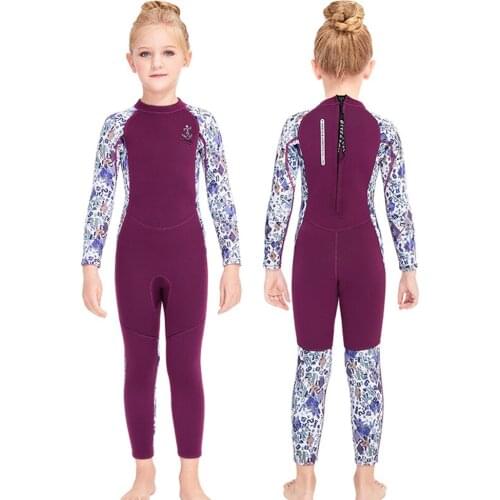 Wetsuit 2.5MM Neoprene Girls Windsurf Surf Children Rash Guard Swimming Kitesurf Scuba Diving Kids Swimwear Clothes Bathing Suit