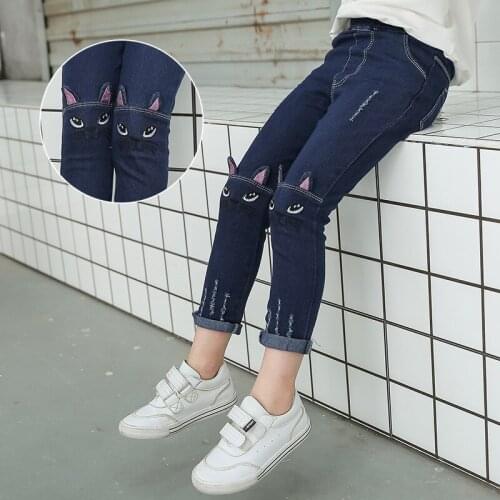 IENENS Skinny Jeans Girls Denim Pants Kids Clothes Pencil Pants Baby Casual Stretch Jeans Boot Pants