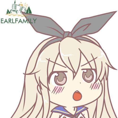 EARLFAMILY 13cm x 13cm for Kantai Shimakaze Car Sticker Vinyl Decal Motorcycle Personality Windshield Decal Waterproof Sunscreen