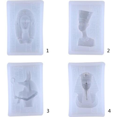 Egyptian Pharaoh Head Portrait Silicone Mold DIY Craft Pendant Molds UV Epoxy Resin Fondant Mould Jewelry Making