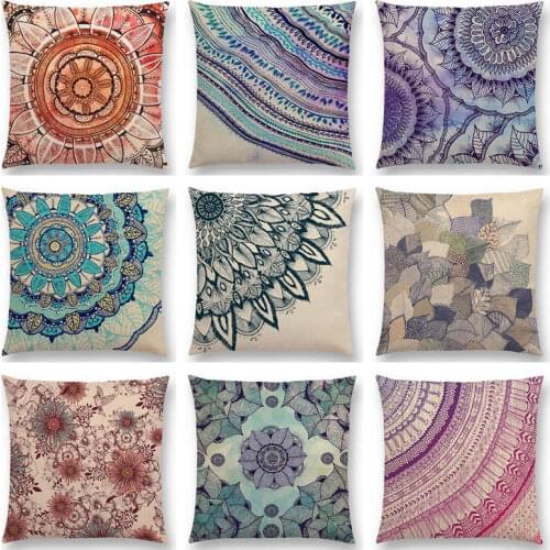 Hot Sale Cute Flower Leaf Hope Colorful True Soul Live Laugh Love Free Spirit Dream Floral Mandalas Cushion Sofa Throw Pillow